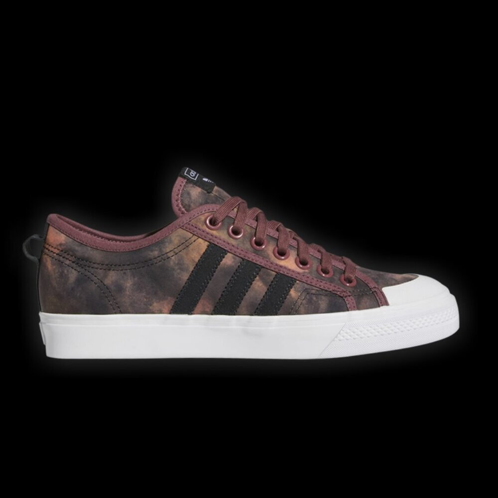 Adidas Shose Men Nizza GX1945 Lace up Acid Wash Burgundy Size 9.5 Tie Dye Bleach